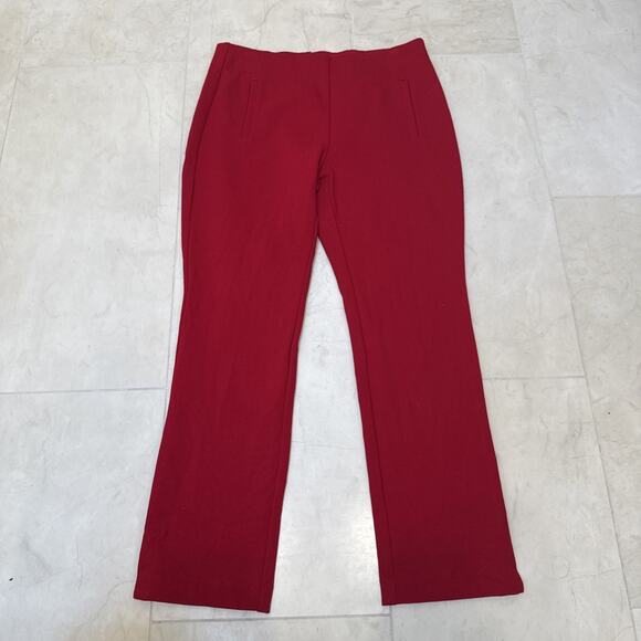 Chico's Pants Sz Small Petite (0.5) Fabulously Slimming Red Straight Leg Ankle - Picture 1 of 10
